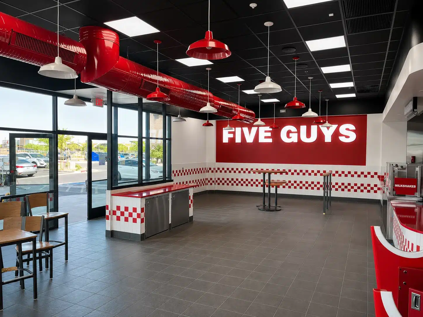 Completed commercial interior with coordinated building systems